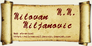 Milovan Miljanović vizit kartica